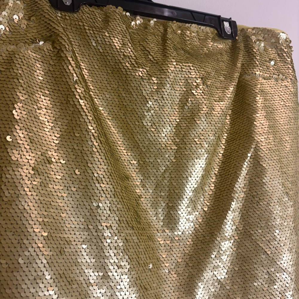 Anthropologie NWT Gold Sequin Tube Top Size Medium Party Night Out - Picture 7 of 8
